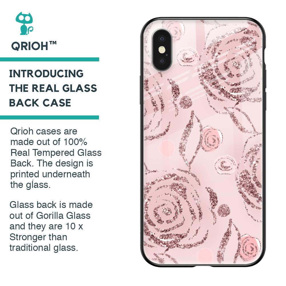 Shimmer Roses Glass case for iPhone X