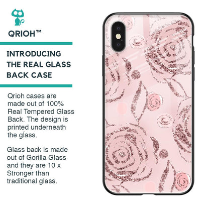 Shimmer Roses Glass case for iPhone X