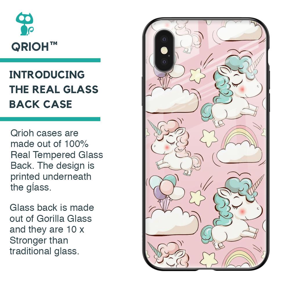 Balloon Unicorn Glass case for iPhone X