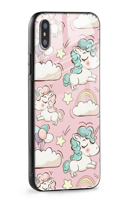 Balloon Unicorn Glass case for iPhone X