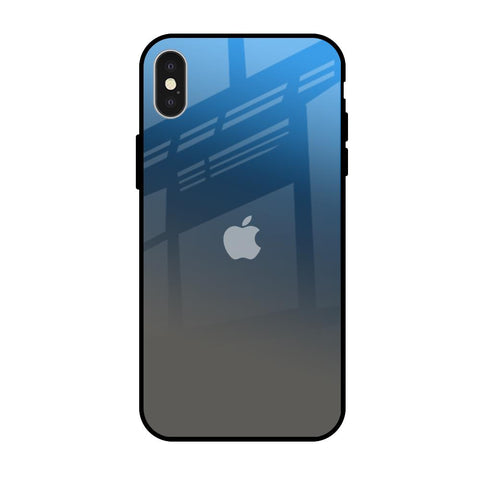 Blue Grey Ombre iPhone X Glass Back Cover Online