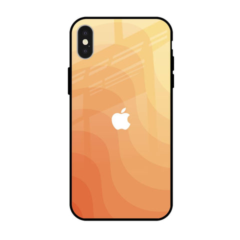 Orange Curve Pattern iPhone X Glass Back Cover Online