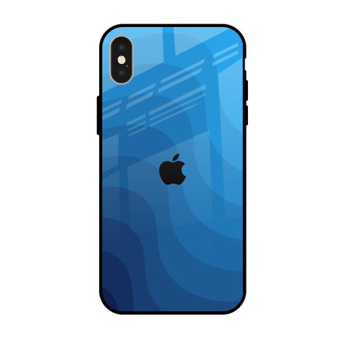 Blue Wave Abstract iPhone X Glass Back Cover Online