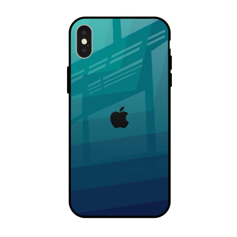 Green Triangle Pattern iPhone X Glass Back Cover Online