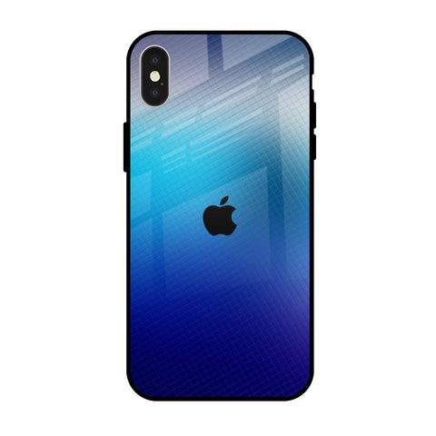 Blue Rhombus Pattern iPhone X Glass Back Cover Online