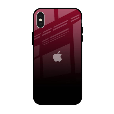 Wine Red iPhone X Glass Back Cover Online