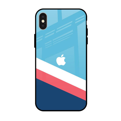 Pink & White Stripes iPhone X Glass Back Cover Online