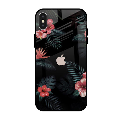 Tropical Art Flower iPhone X Glass Back Cover Online