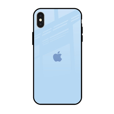 Pastel Sky Blue iPhone X Glass Back Cover Online