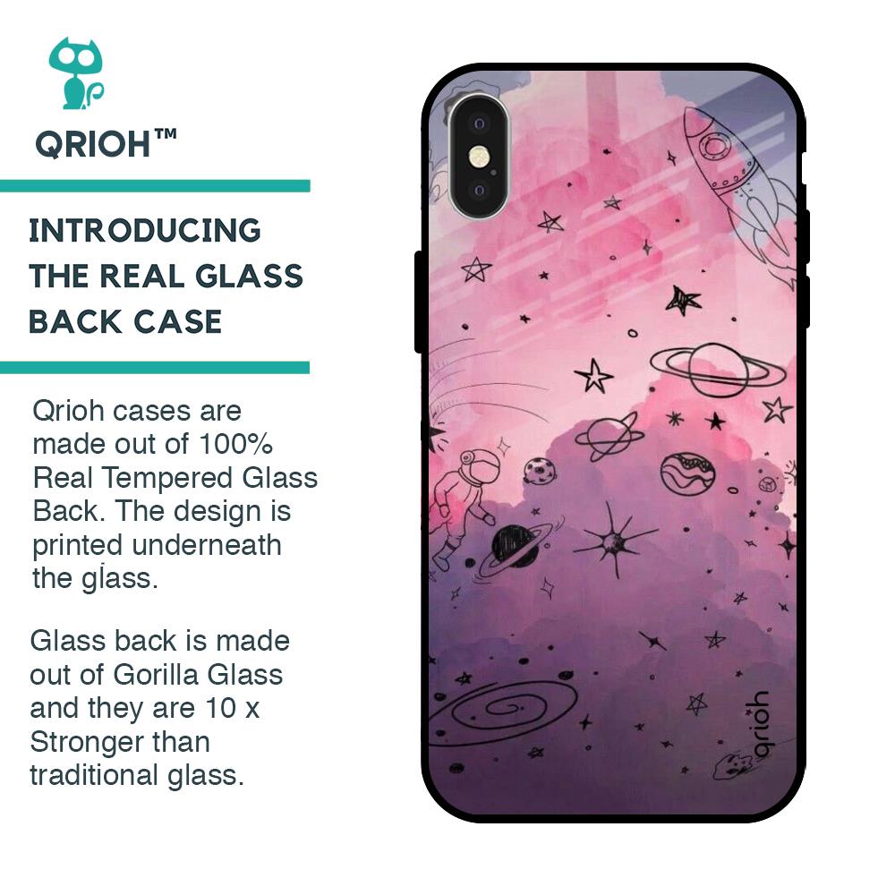 Space Doodles Glass Case for iPhone X