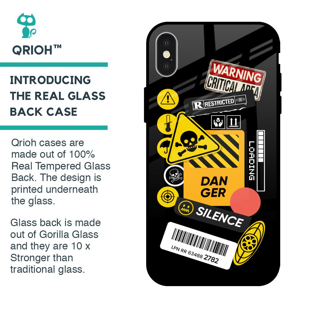 Danger Signs Glass Case for iPhone X