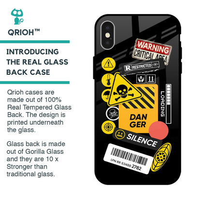 Danger Signs Glass Case for iPhone X