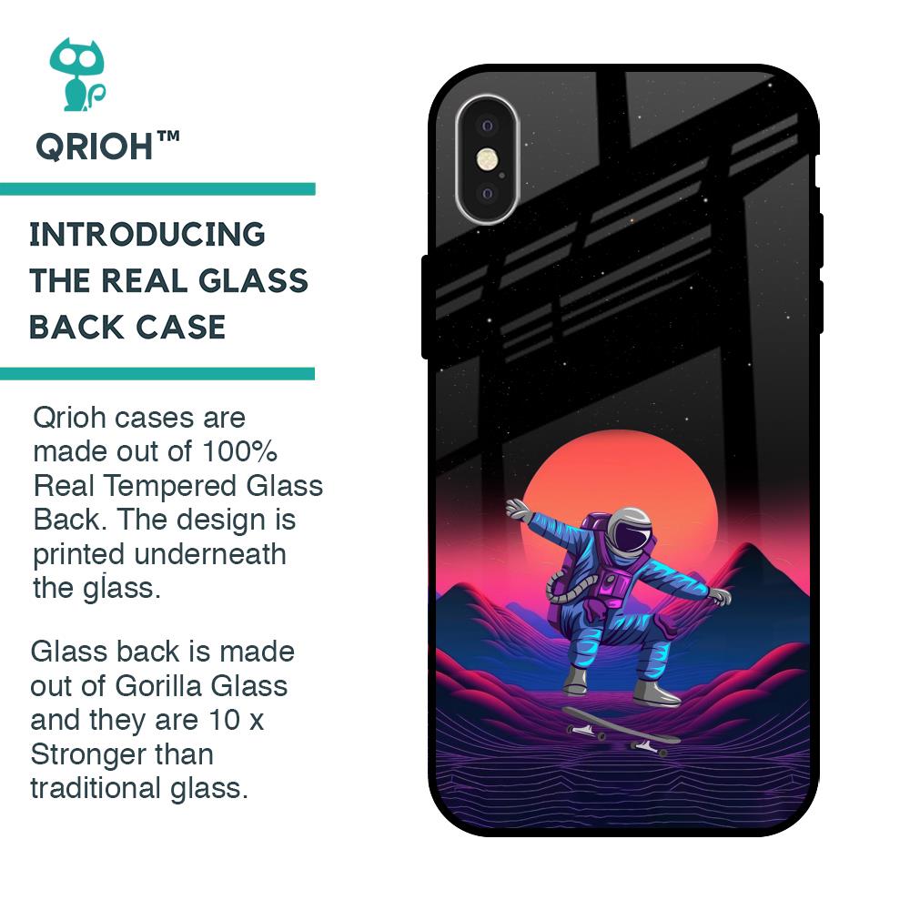 Retro Astronaut Glass Case for iPhone X