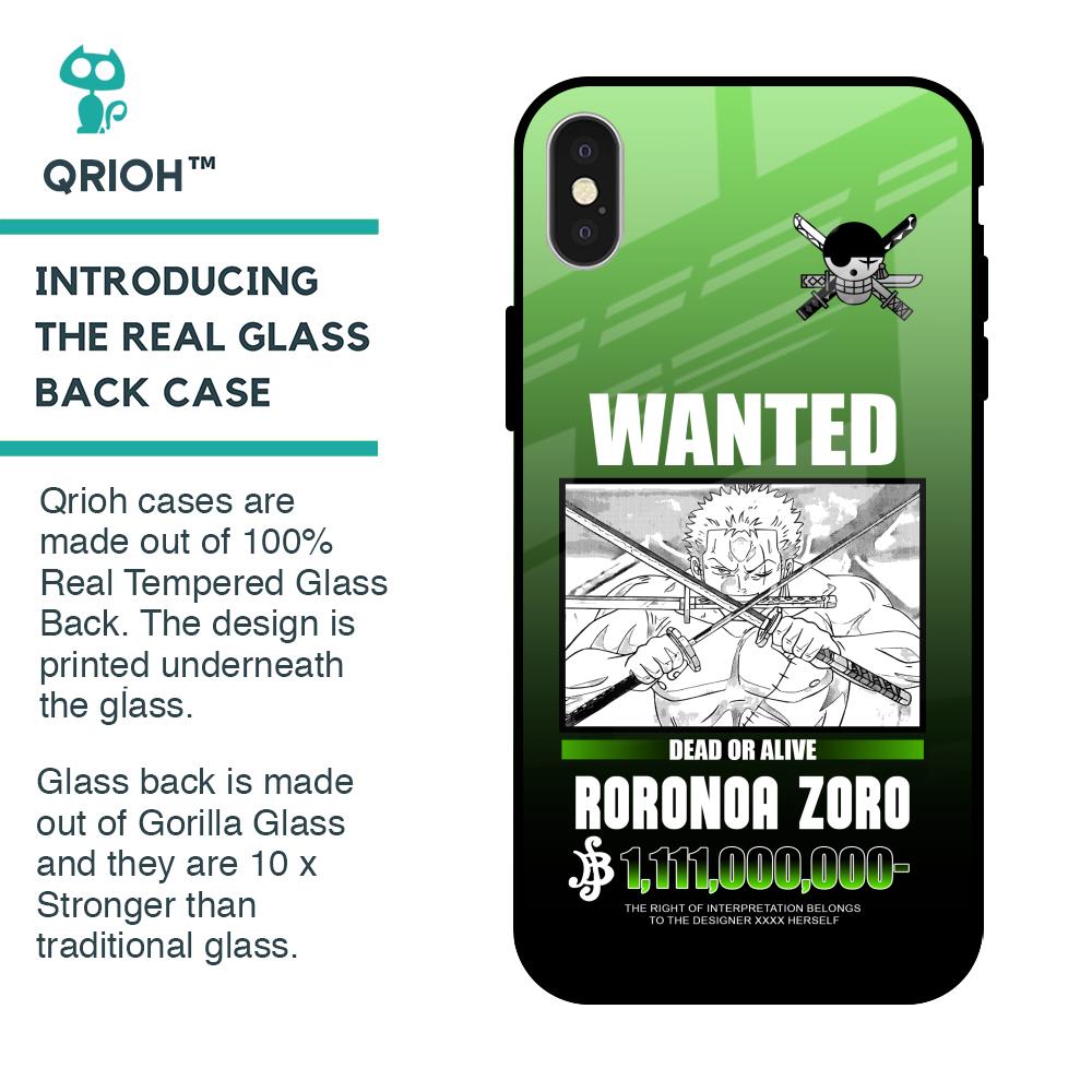 Zoro Wanted Glass Case for iPhone X