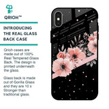 Floral Black Band Glass Case For iPhone X