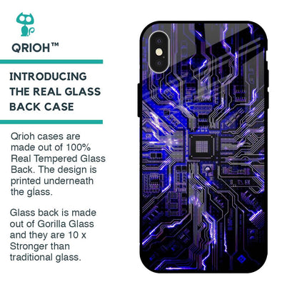 Techno Color Pattern Glass Case For iPhone X