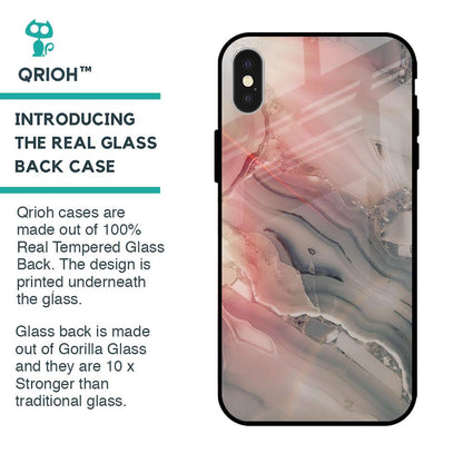 Pink And Grey Marble Glass Case For iPhone X
