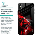 Red Angry Lion Glass Case for iPhone X