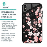 Black Cherry Blossom Glass Case for iPhone X