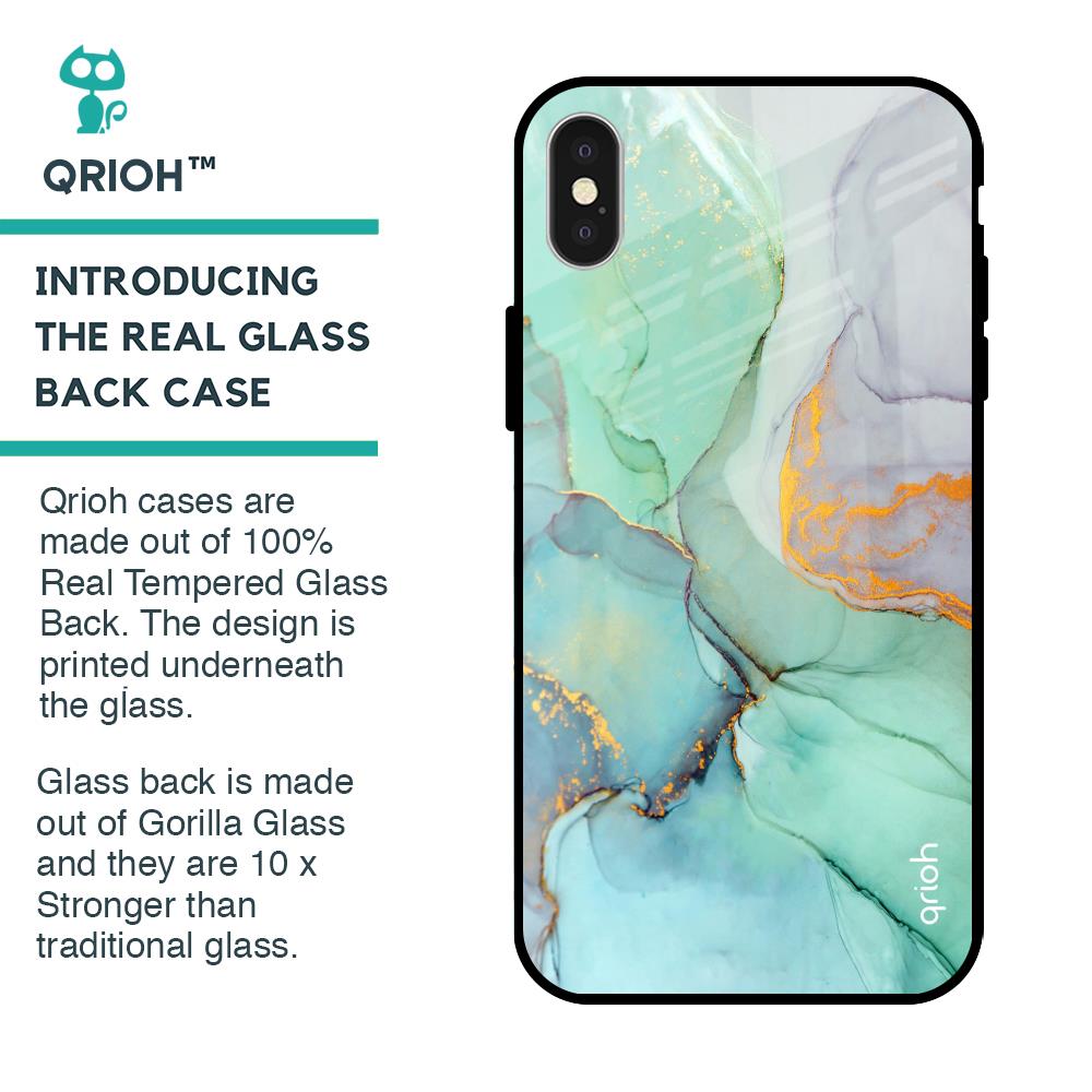 Green Marble Glass case for iPhone X