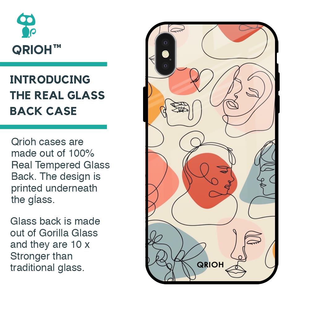 Abstract Faces Glass Case for iPhone X