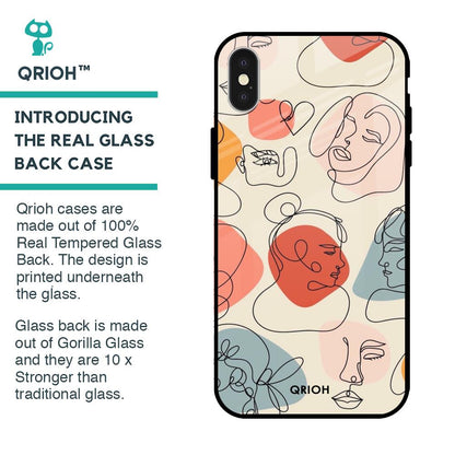 Abstract Faces Glass Case for iPhone X