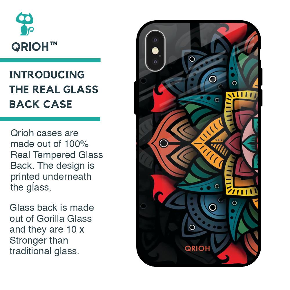 Retro Gorgeous Flower Glass Case for iPhone X