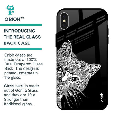 Kitten Mandala Glass Case for iPhone X