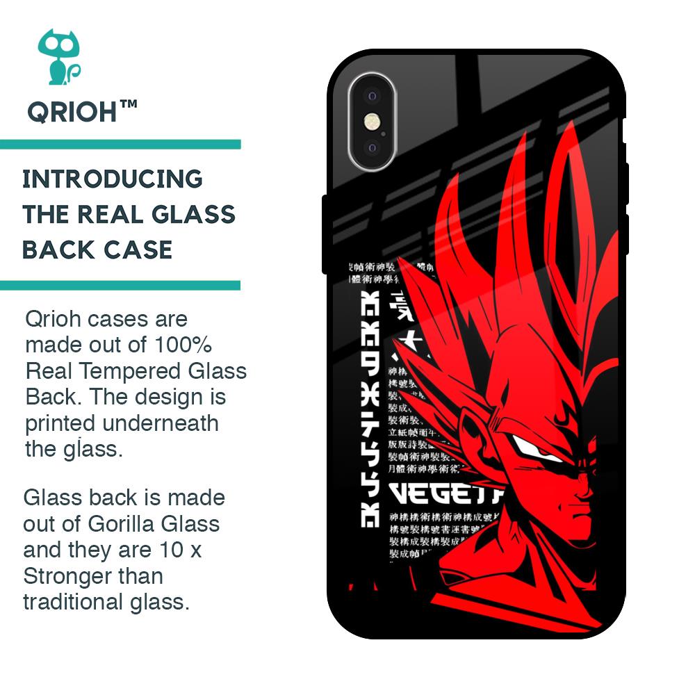 Red Vegeta Glass Case for iPhone X