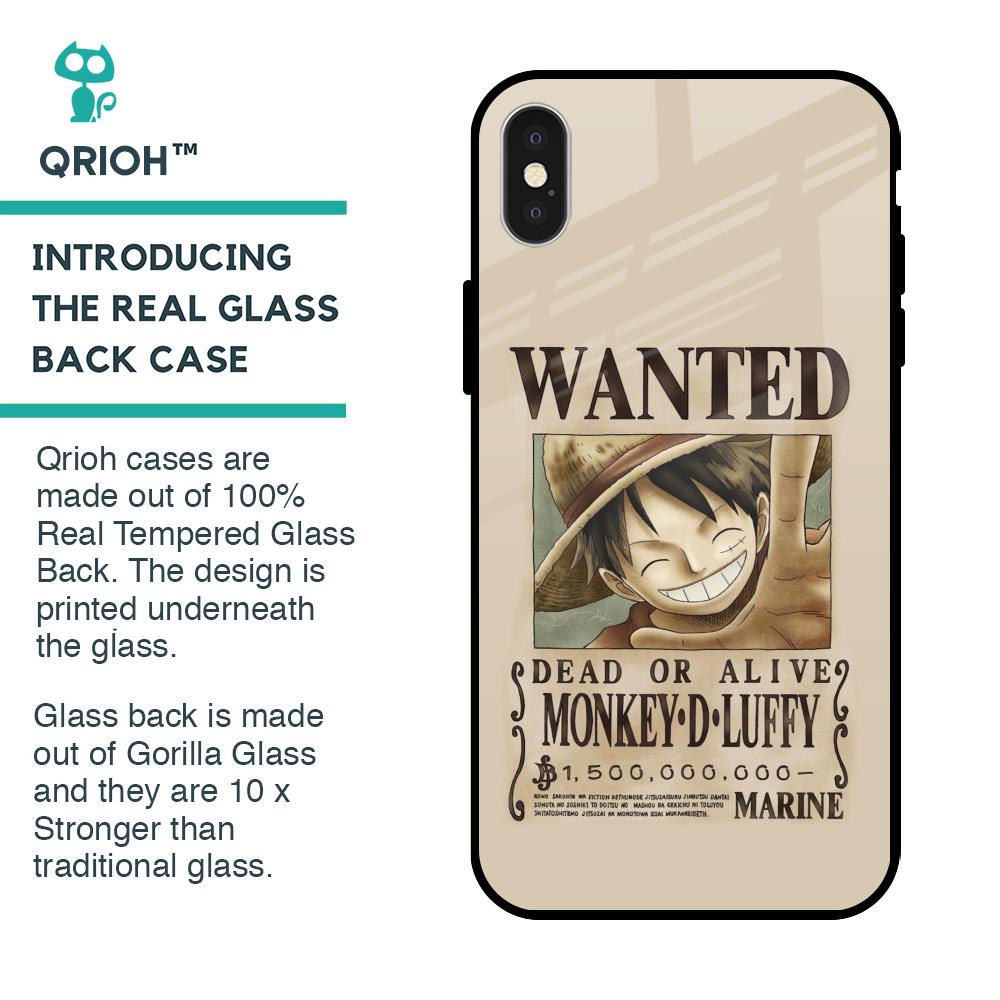 Luffy Wanted Glass Case for iPhone X