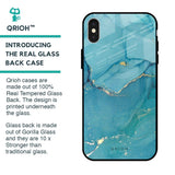 Blue Golden Glitter Glass Case for iPhone X