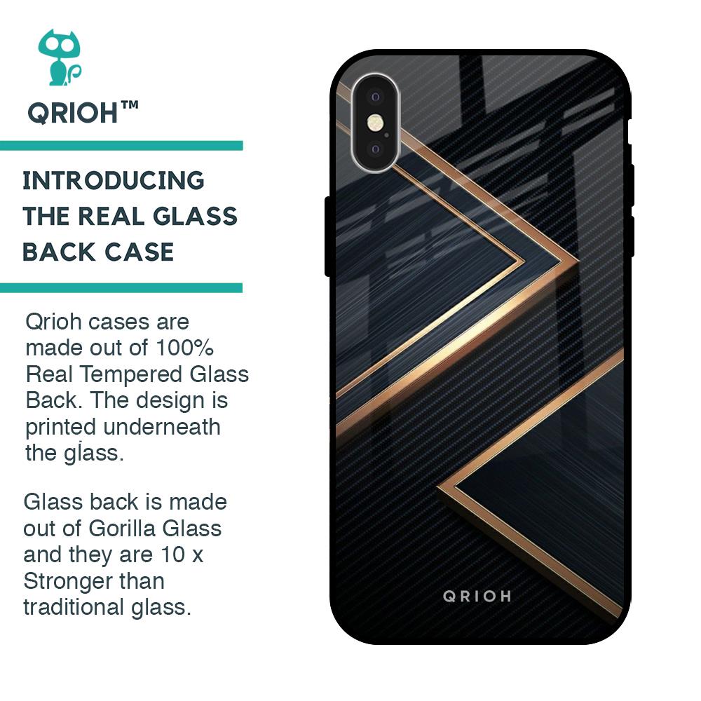 Sleek Golden & Navy Glass Case for iPhone X