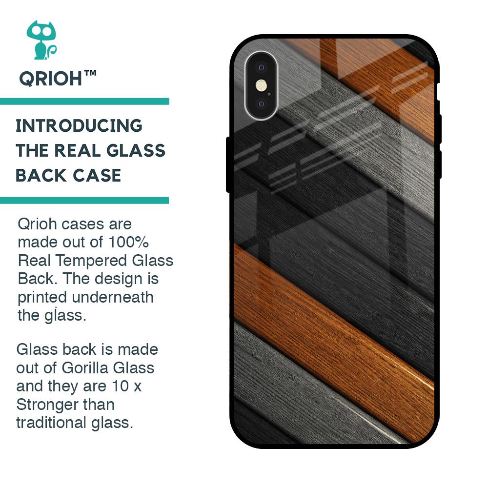 Tri Color Wood Glass Case for iPhone X