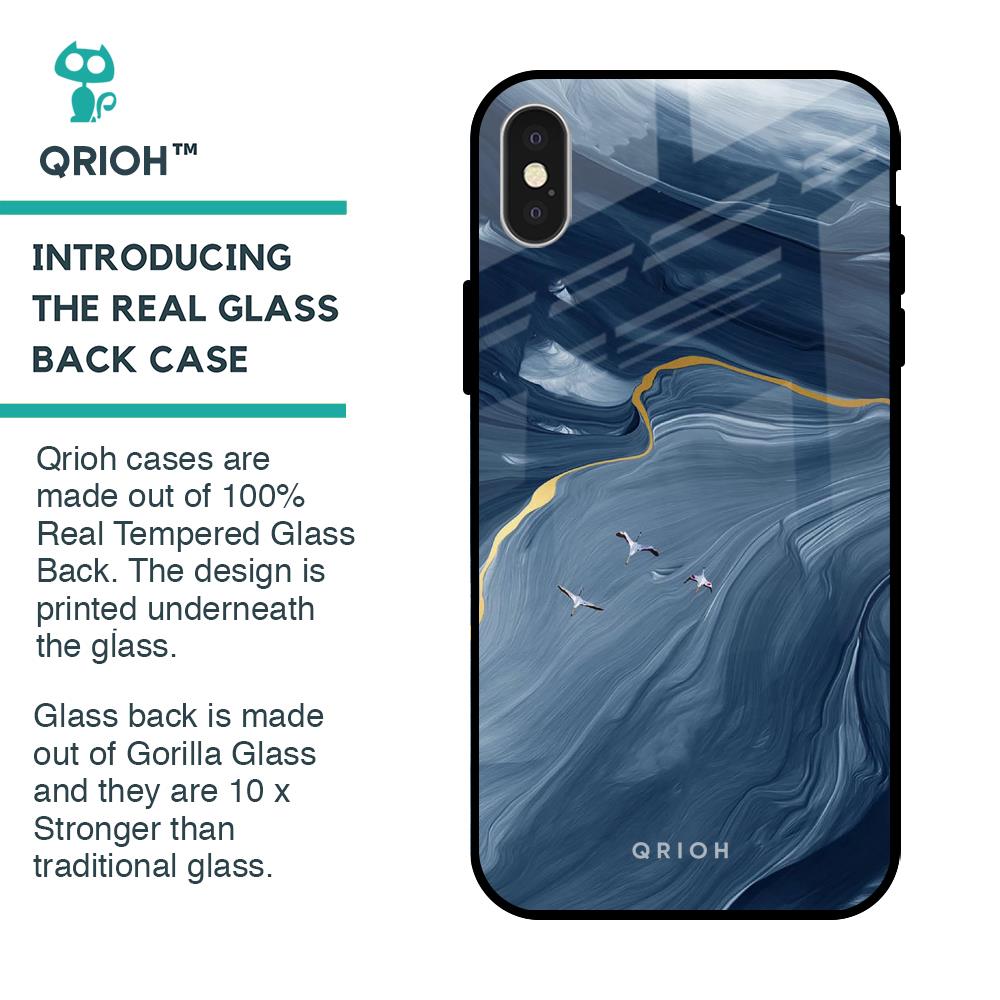 Deep Ocean Marble Glass Case for iPhone X