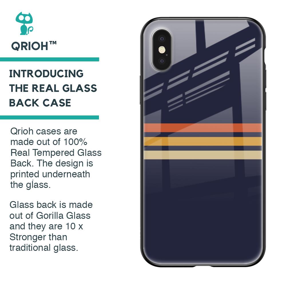 Tricolor Stripes Glass Case For iPhone X