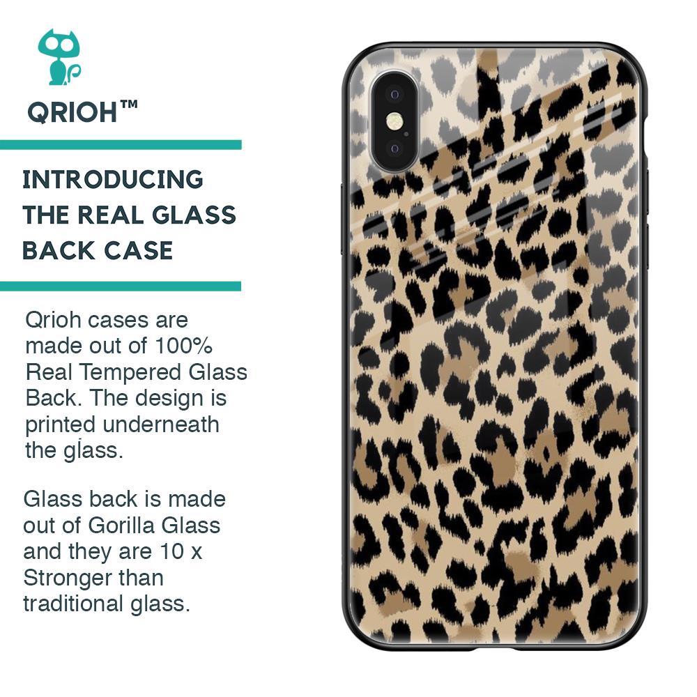 Leopard Seamless Glass Case For iPhone X