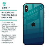 Green Triangle Pattern Glass Case for iPhone X
