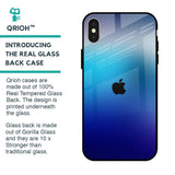 Blue Rhombus Pattern Glass Case for iPhone X
