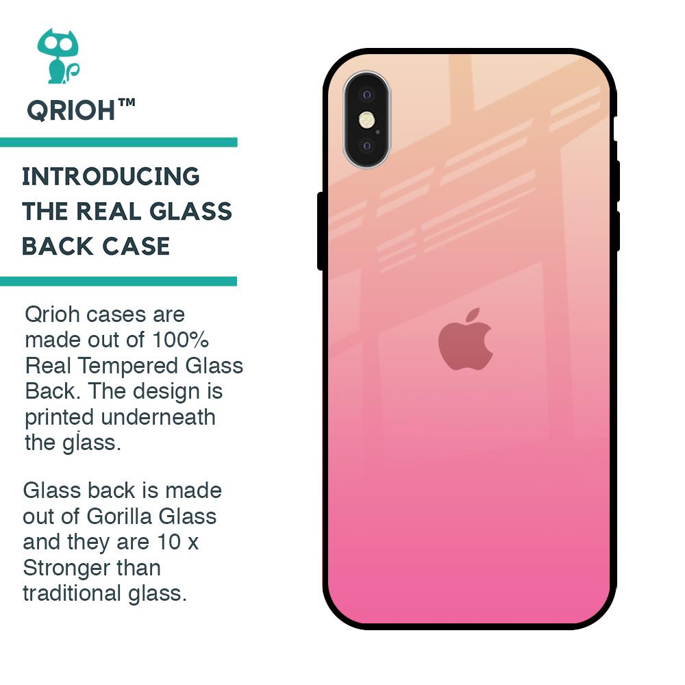 Pastel Pink Gradient Glass Case For iPhone X