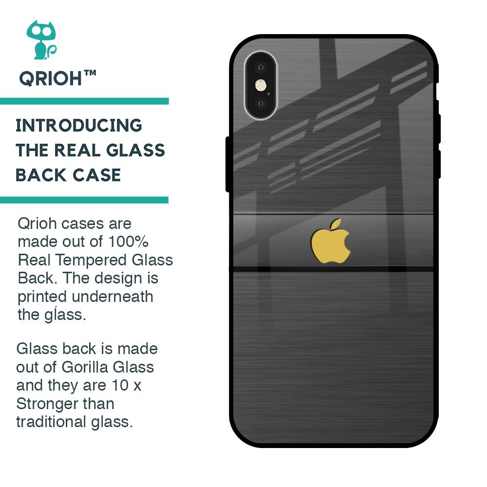 Grey Metallic Glass Case For iPhone X