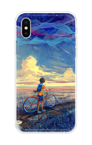 Riding Bicycle to Dreamland iPhone X Back Cover
