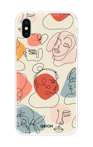 Abstract Faces iPhone X Back Cover