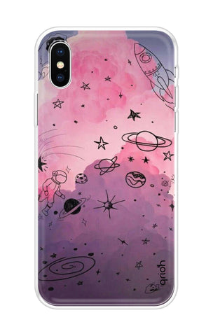 Space Doodles Art iPhone X Back Cover