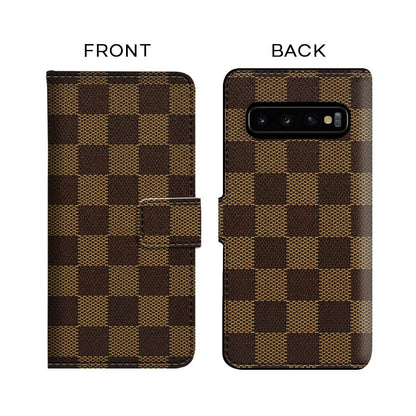 Brown Block Flip Case for Samsung
