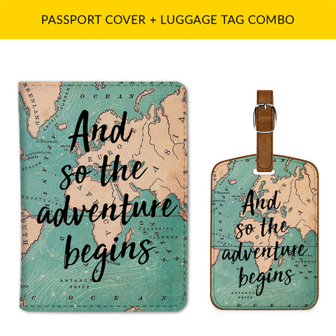Adventure Begins Passport & Luggage Tag Combo