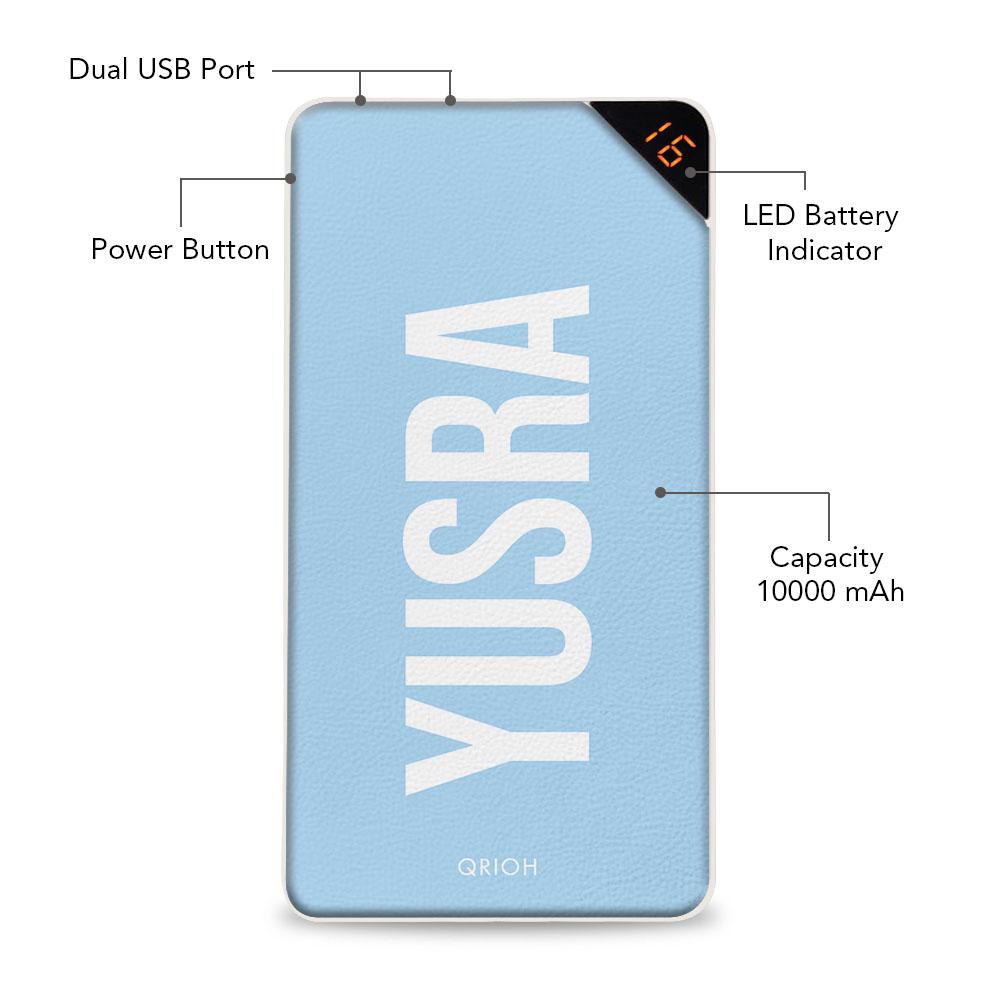 Azure Text Customized Power Bank