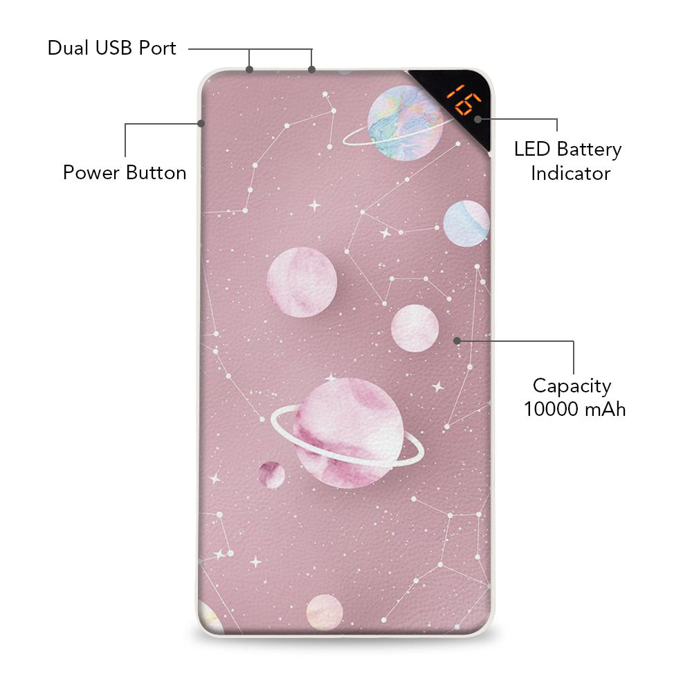 Pink Galaxy 10000 mAh Universal Power Bank