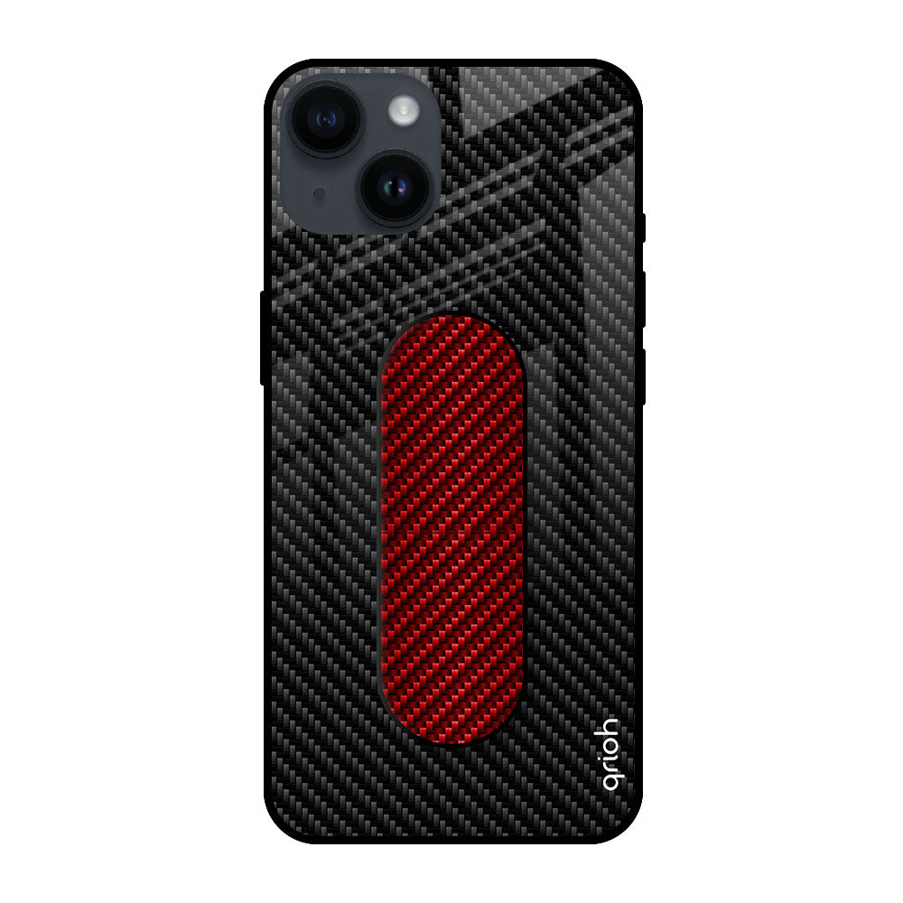 Carbon Fibre Texture Glass case with Slider Phone Grip Combo Cases & Covers Online