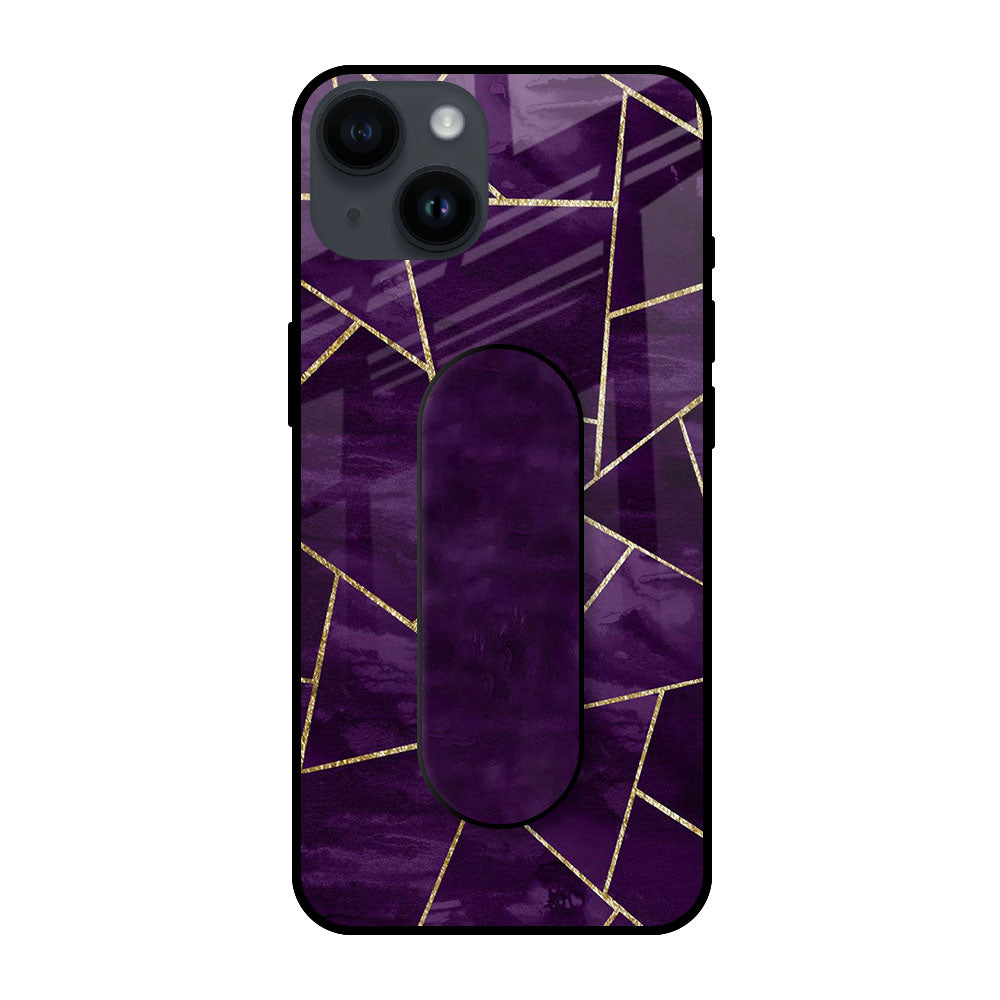Geometric Purple Glass case with Slider Phone Grip Combo Cases & Covers Online