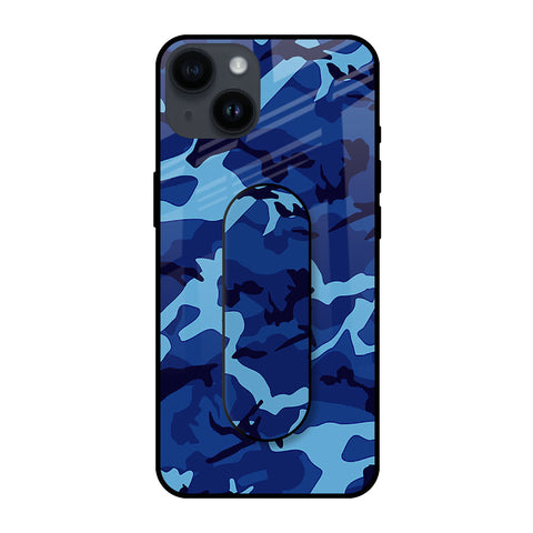 Dark Army Blue Glass case with Slider Phone Grip Combo Cases & Covers Online